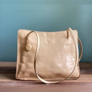 Monsac Tan Leather Tote Bag